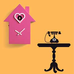 Contemporary Cuckoo Clock-Modern Cuckoo Clock, Art.forever 2602, quartz battery movement, electronic movement with 12 melodies